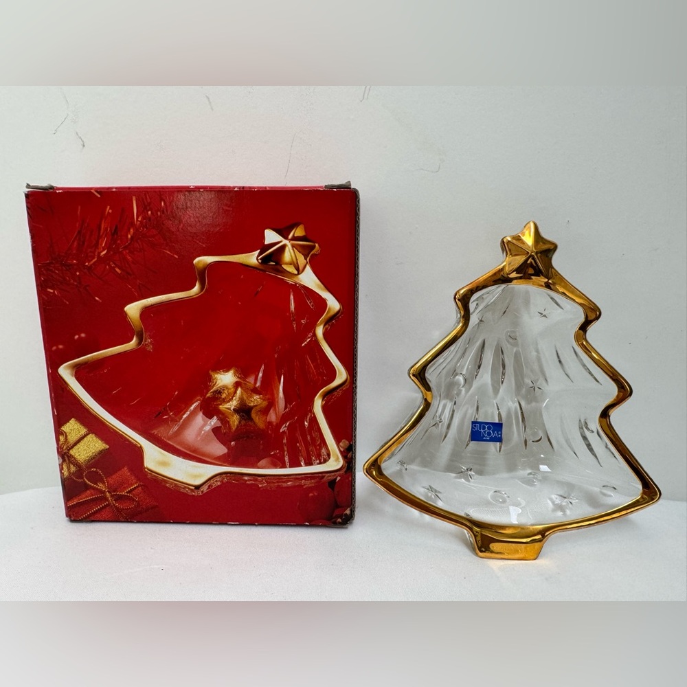 Vintage Studio Nova Christmas tree-shaped candy or sweet dish (NWT).